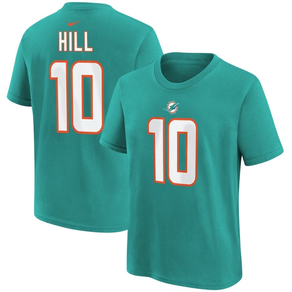 Tyreek Hill Miami Dolphins Nike Youth Player Name & No. T-Shirt - Aqua, Medium
